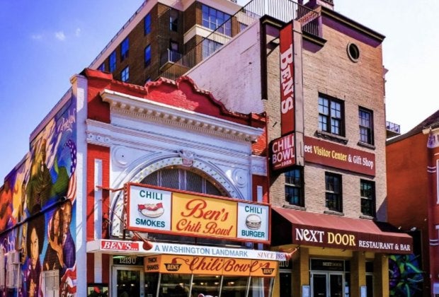 The iconic Ben's Chili Bowl is a great place to score some cheap eats under $10 in DC. Photo courtesy of Ben's Chili Bowl