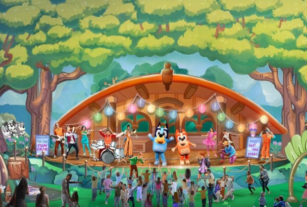 Artist concept of the Bluey show coming to Disneyland. Photo courtesy of Disney and Ludo Studios