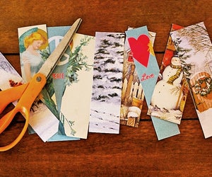 Upcycle holiday cards into giftable bookmarks.