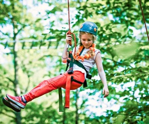 Ziplining is one of many adventurous activities at Camp Birch Hill. Photo courtesy of the camp