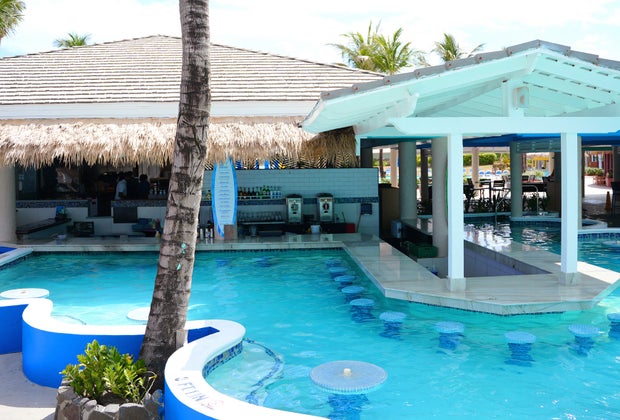 The swim up bar has an adult menu and a kids' mocktail menu, which kids absolutely delight in.