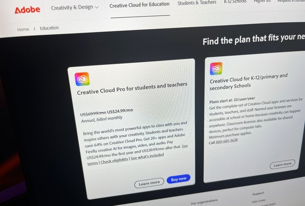 College Student Discounts: Adobe Creative Cloud Pro