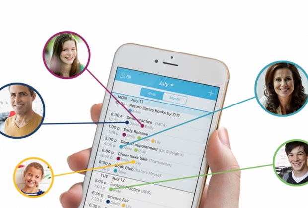 screenshot of the Cozi calendaring app for families