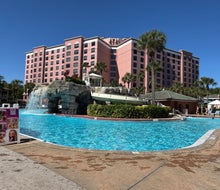 Caribe Royale Orlando has a fantastic main pool with a slide and waterfalls. 