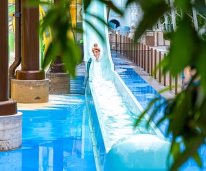 Island Waterpark's retractable awning keeps the summer weather in while keeping the rain out. Photo courtesy of Island Waterpark