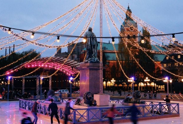 Kids will enjoy skating or walking in Kungsträdgården Park on a family visit to Stockholm. Photo courtesy of Visit Stockholm 