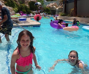 Take a spin around the lazy river at Mandalay Bay.