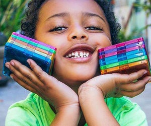 Geometric Magna-Tiles offer hours of building fun. Photo courtesy of the company