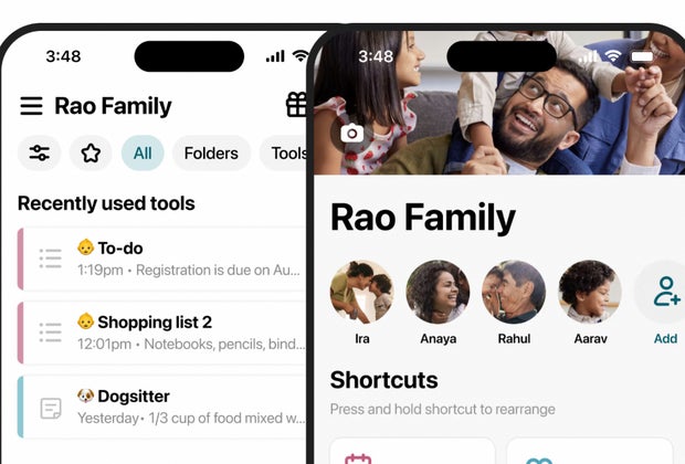 screenshot of the Maple calendaring app for families