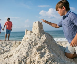 The white sand is perfect for sandcastles at Gulf Shores and Orange Beach. Photo courtesy of  Gulf Shores/Orange Beach Tourism
