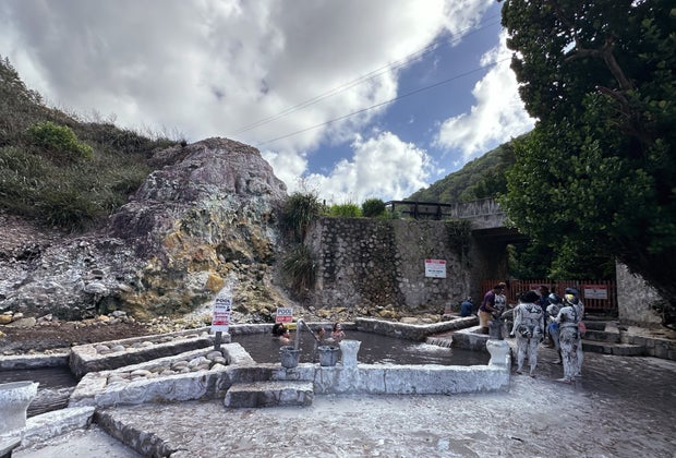 The Sulphur Springs mud baths in the side of the volcano are a can't miss activity. So unique!