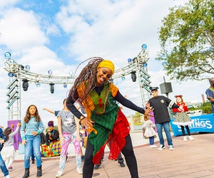 Visit Disney Springs for a special Kids Club event each Saturday in January, featuring interactive family fun. Photo courtesy of Disney