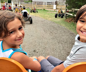 Ride the pedal karts at Harbes Family Farm. 