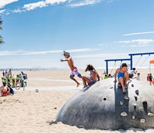 Which beach town has the very best beach playground for kids? Yeah, we know. Photo courtesy of Santa Monica Travel & Tourism