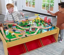 The KidKraft Wooden Train Set & Table is hours of creative fun that grows with your kids.