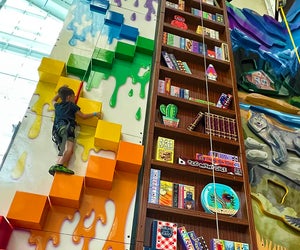 Palisade Center's Climbzone features themed rock walls as high as 40 feet. Photo courtesy of Climbzone.