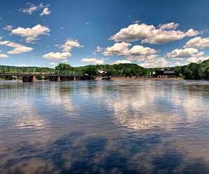 View from the riverwalk in downtown New Hope